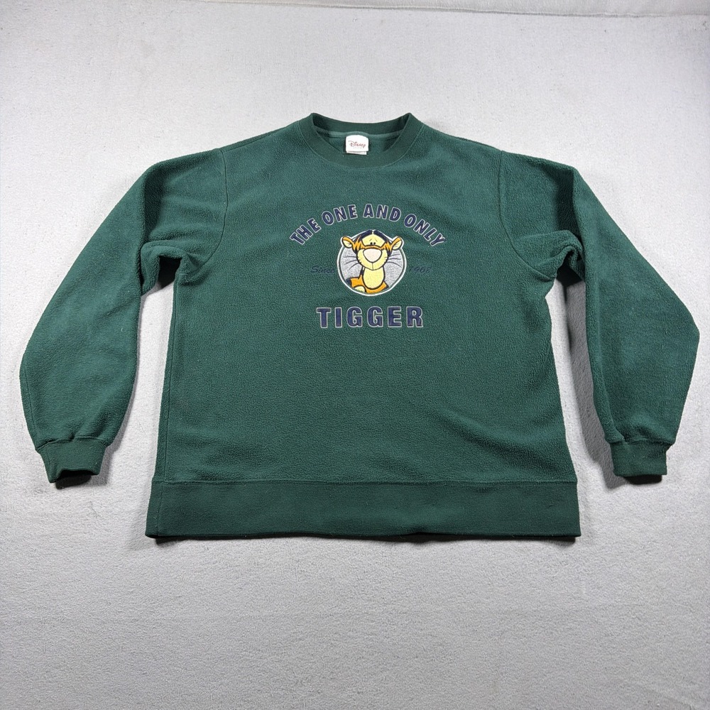 VTG Disney Store Tigger Sweatshirt Mens Medium Green Crewneck Winnie Pooh 90s